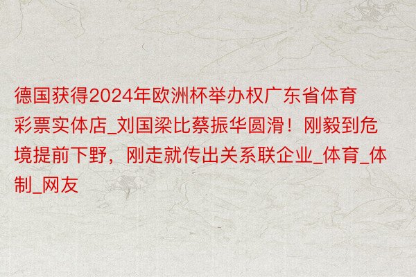 德国获得2024年欧洲杯举办权广东省体育彩票实体店_刘国梁比蔡振华圆滑！刚毅到危境提前下野，刚走就传出关系联企业_体育_体制_网友